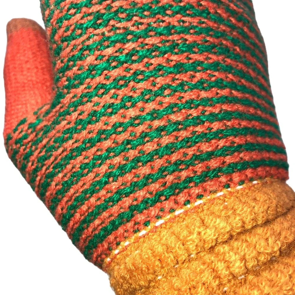 STYLINE Smart Touch Rum, Green, Mustard Pattern Gloves -OS fits up to Large